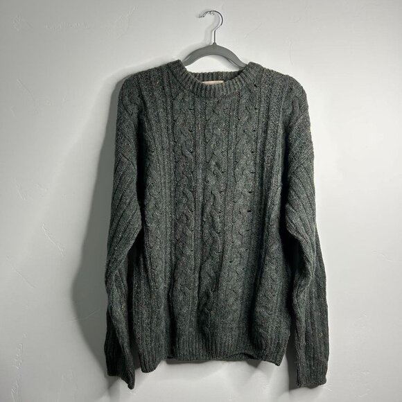 Green and grey cable knit sweater by High Sierra size - Picture 1 of 4